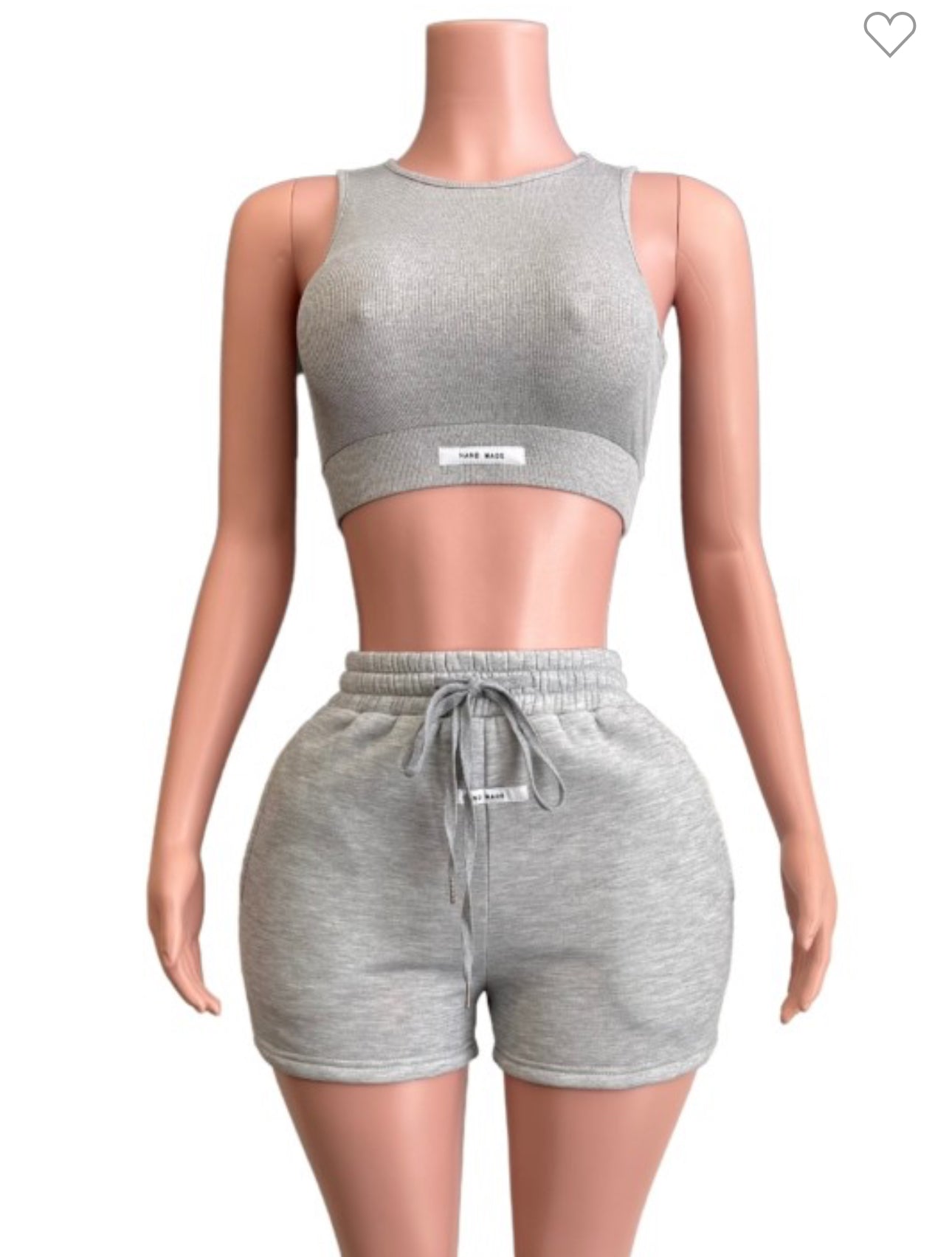 Ribbed Crop Tank & Fleece Shorts Set – Sporty, Soft & Street-Ready