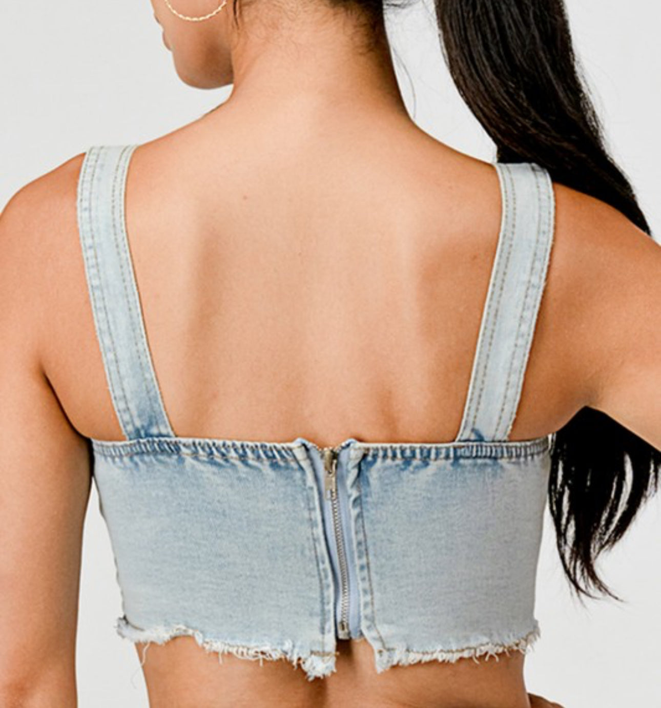 Denim Overall Crop Top – Bold, Distressed & On-Trend