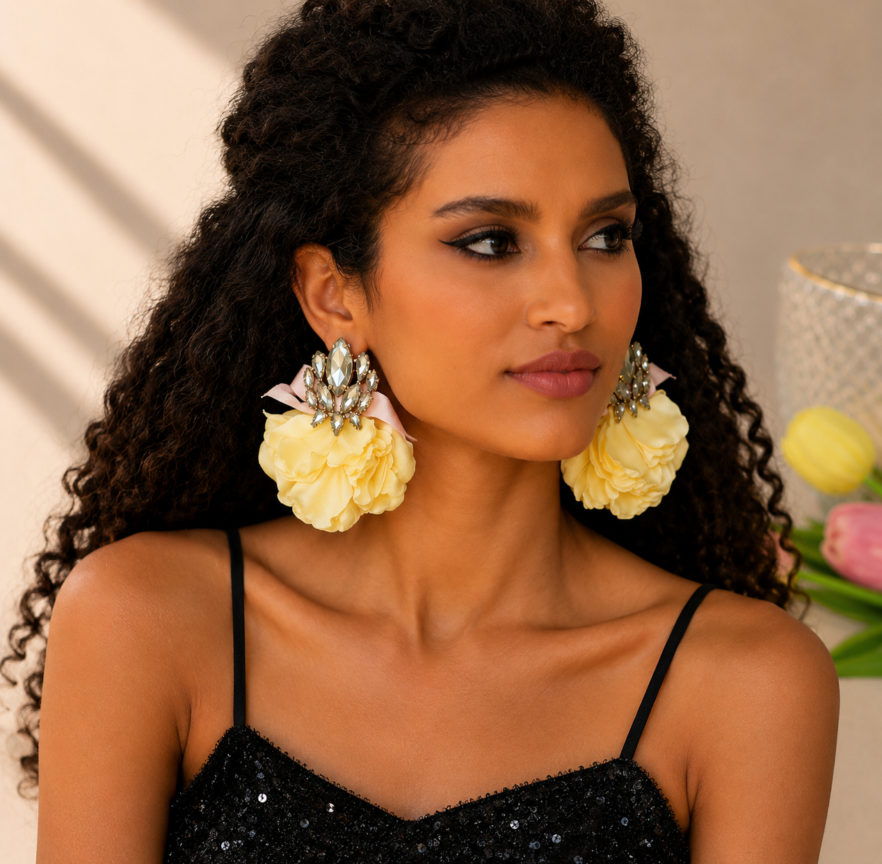 Yellow Bloom Statement Earrings