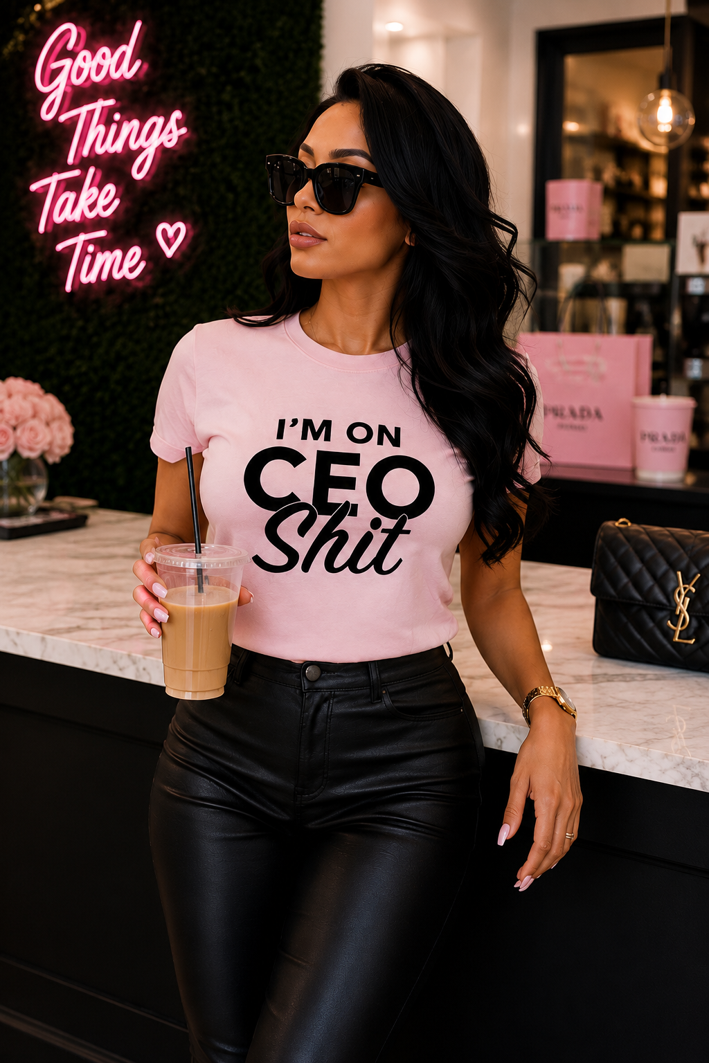 Soft Pink CEO Energy Tee 💼✨