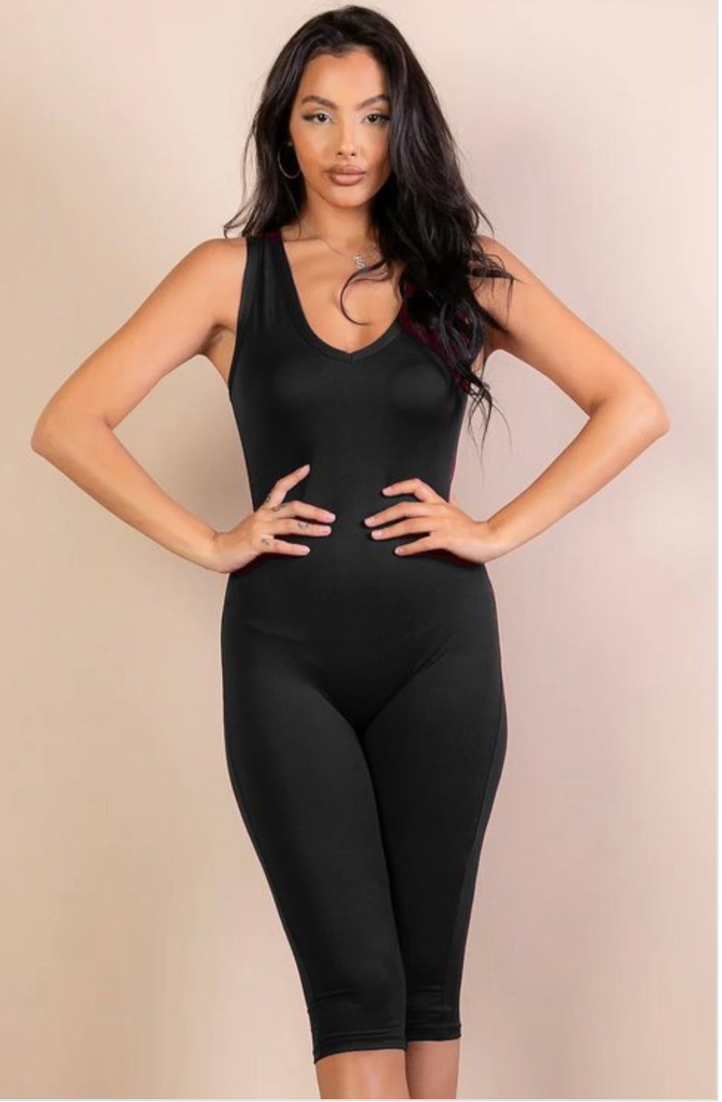 Black Capri Jumpsuit