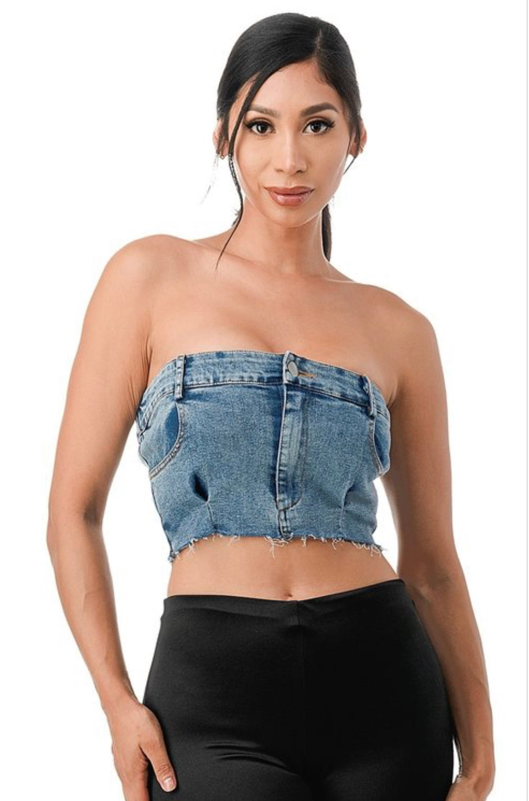 Denim Tingz Crop CURVY