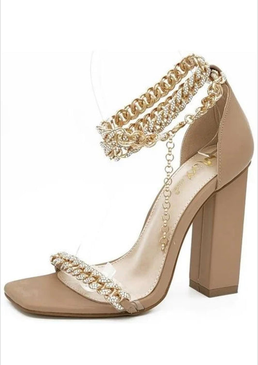 Nude Chain Gang Sandals