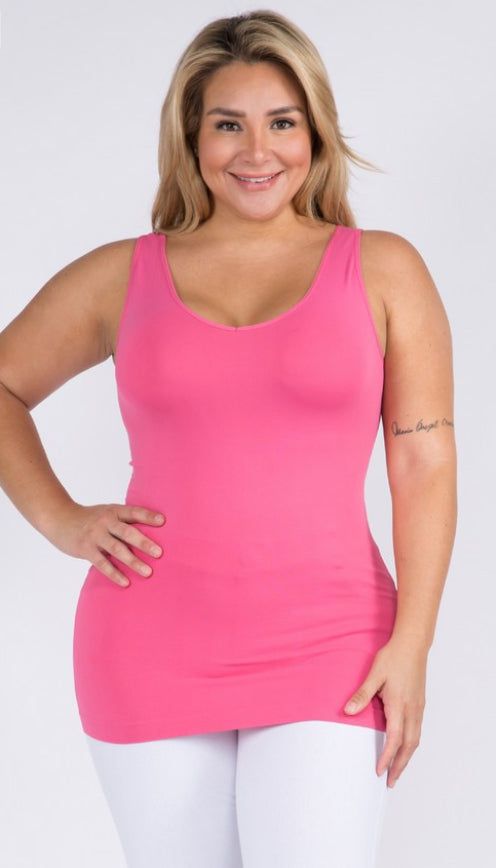 Curvy hot pink tank