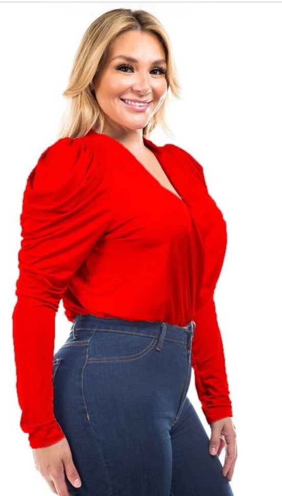 LADY IN RED BODYSUIT