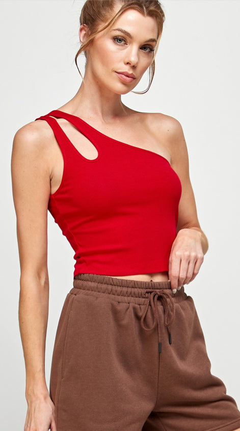 Red Double Strap Top