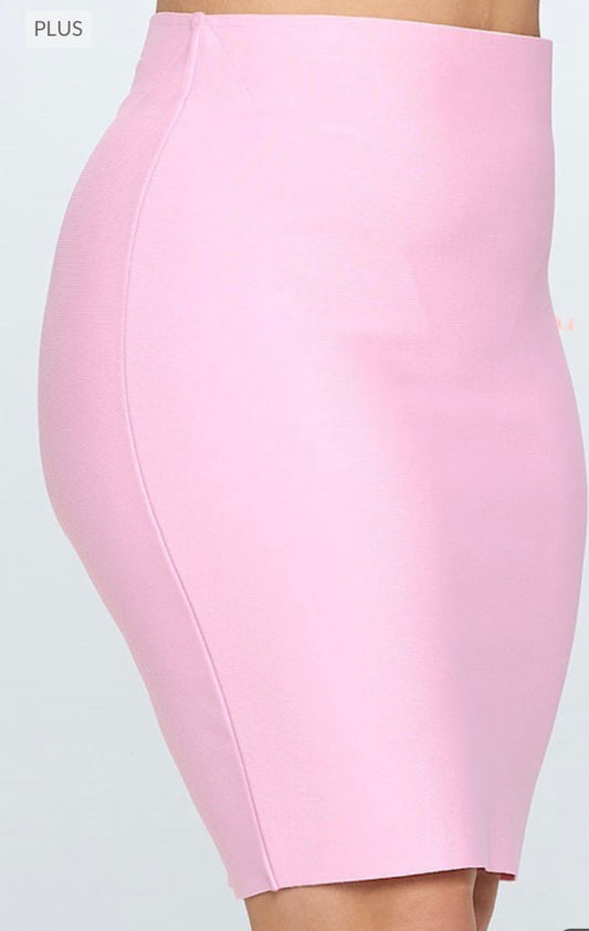 Curvy Pink Pencil Skirt