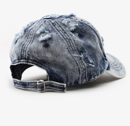Vintage Distressed Denim Dad Hat