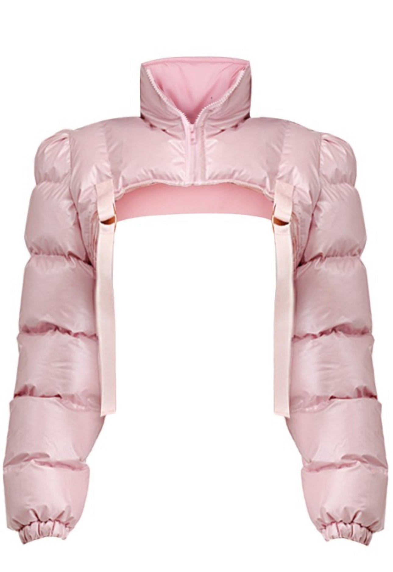 Pink Cropped Puffer