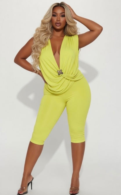 Lime Light Capri Jumpsuit