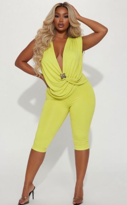 Lime Light Capri Jumpsuit