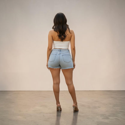 Chain Reaction Denim Shorts