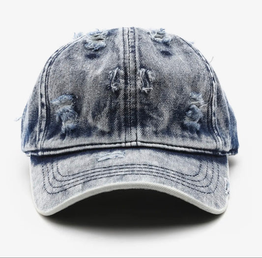 Vintage Distressed Denim Dad Hat