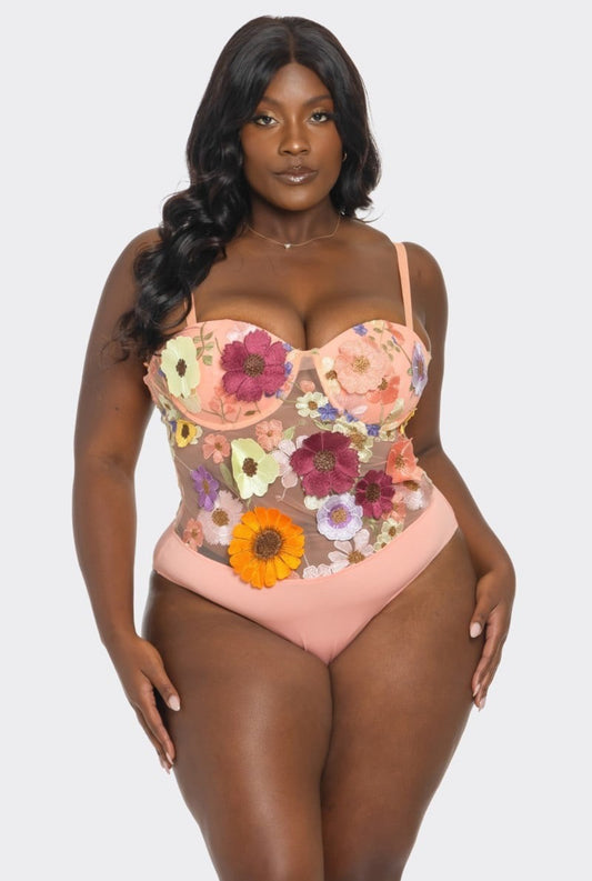 Curvy Flower Bodysuit