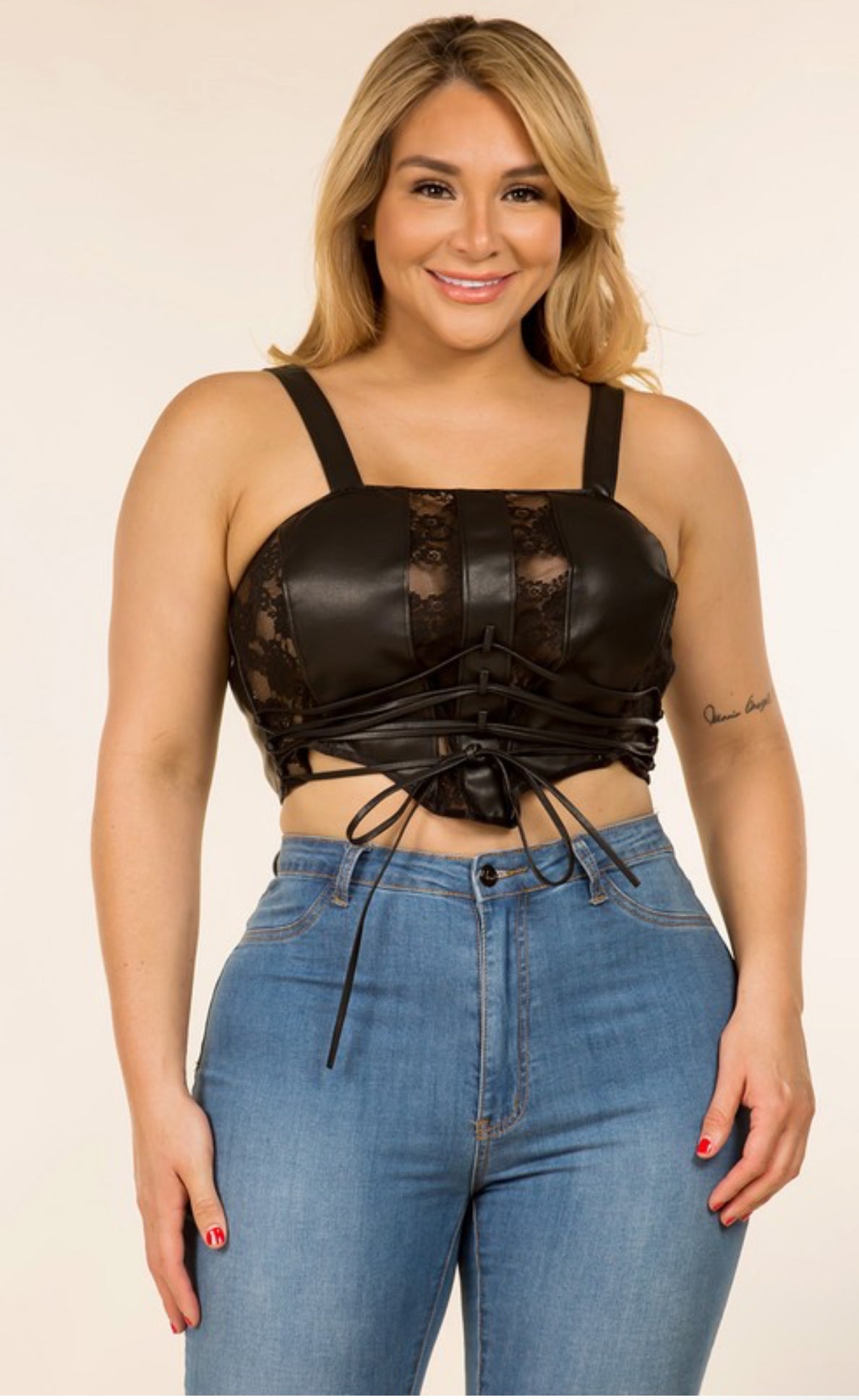 Faux Leather Bustier