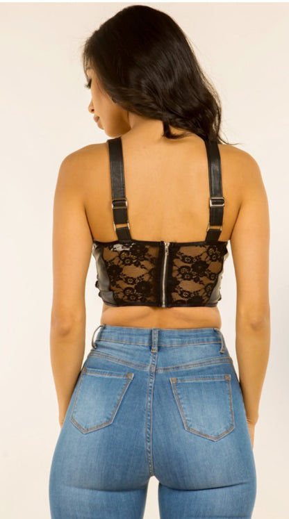 Faux Leather Bustier