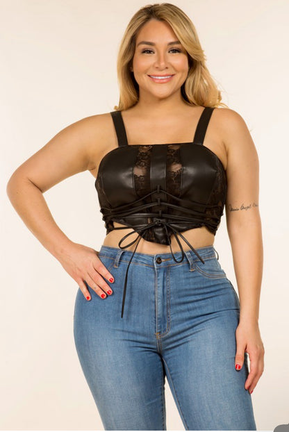 Faux Leather Bustier