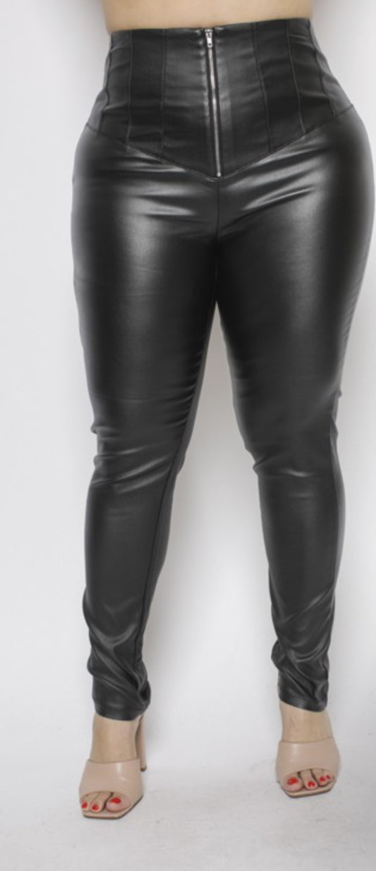 Faux Leather Curvy Pants