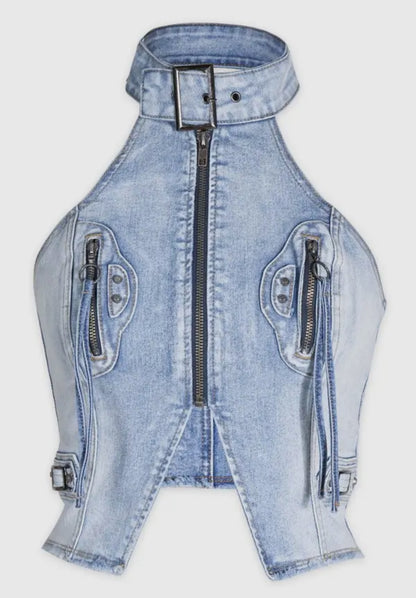 Locked in Denim Bustier