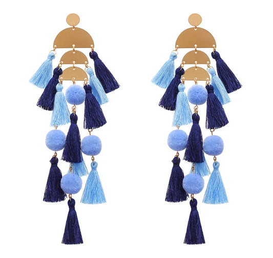 Blue Retro Earrings