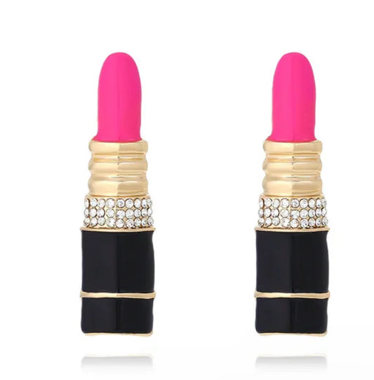 Pink Poppin Lipstick Earrings