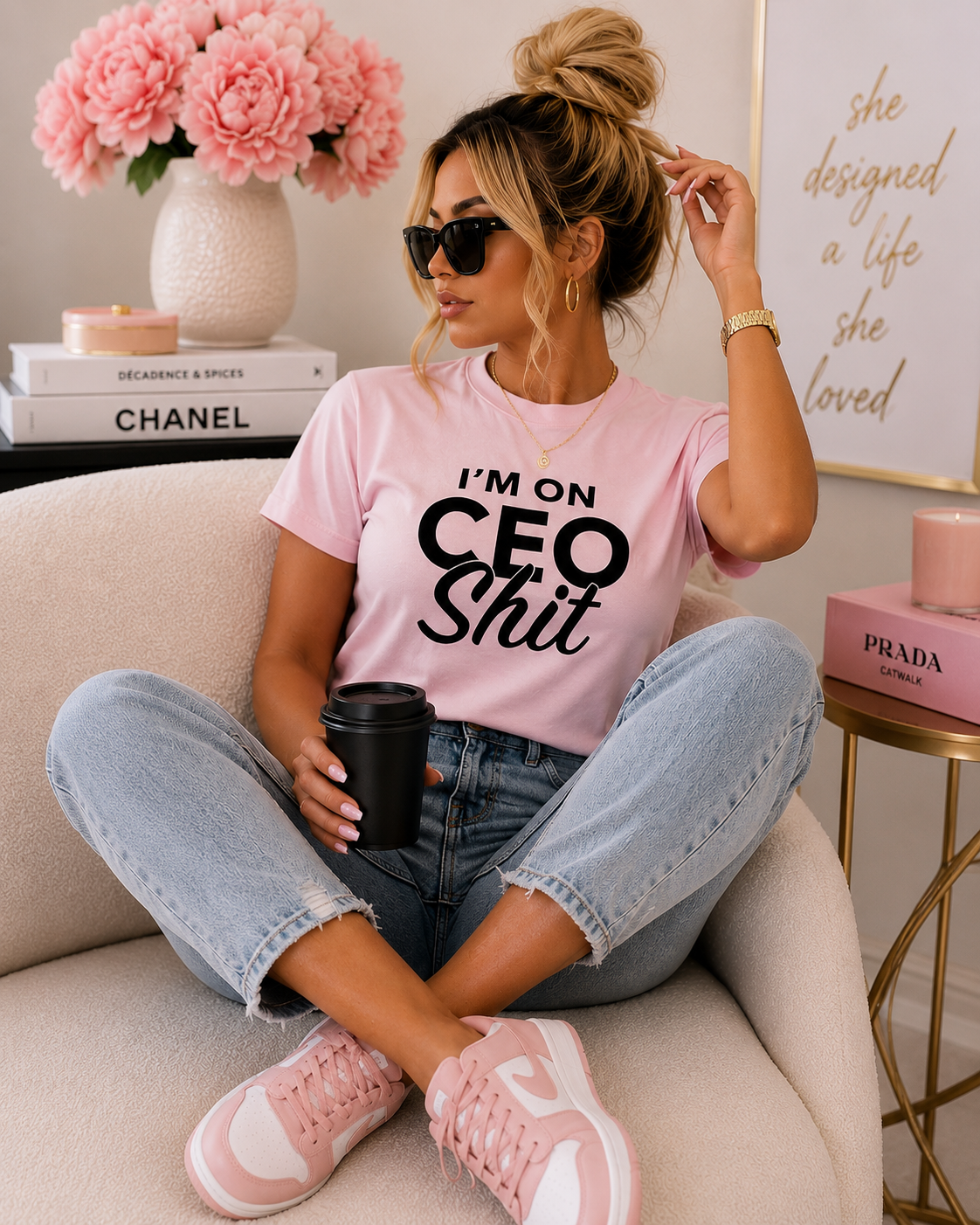 Soft Pink CEO Energy Tee 💼✨
