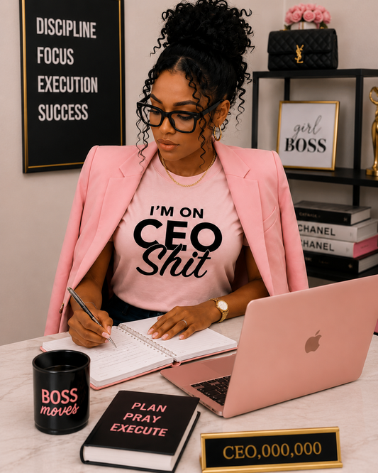 Soft Pink CEO Energy Tee 💼✨