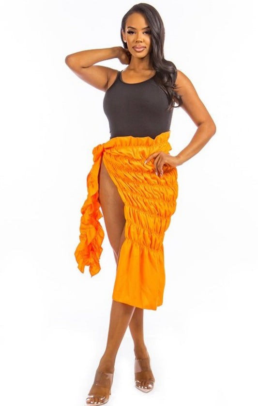 Orange Wrap Skirt